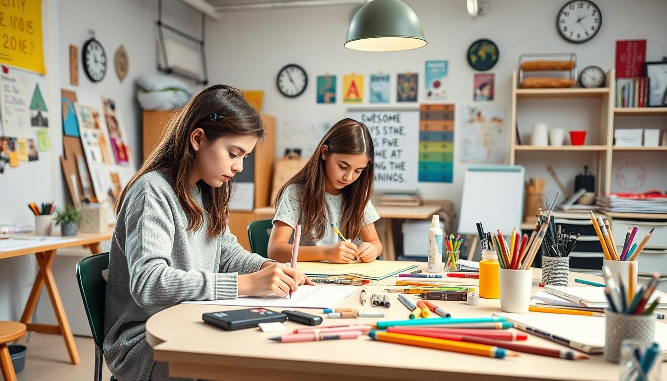 Organized exam preparation notes and academic planner